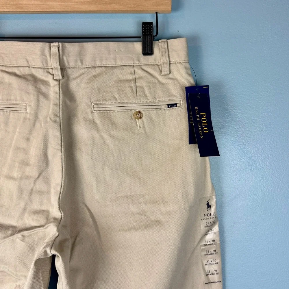 NEW Polo Ralph Lauren Relaxed Fit Mens 31x30 Beige Khaki Cotton Chino Pants